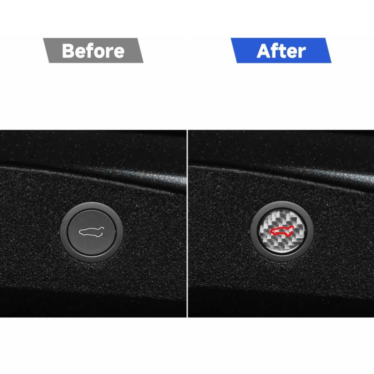 Adesivo decorativo in fibra di carbonio per il pulsante del bagagliaio dell'auto Tesla Model 3 2023+ / Y New Edition 2025+, For Tesla Model 3 2023+ / Y New Edition 2025+ Car Trunk Button