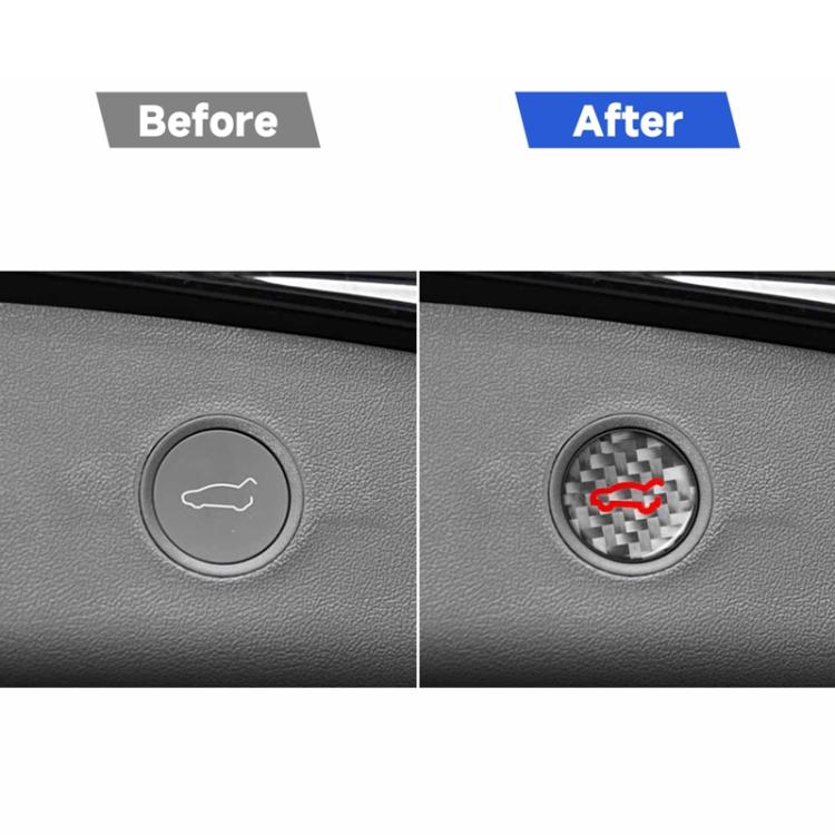 Adesivo decorativo in fibra di carbonio per il pulsante del bagagliaio della Tesla Model 3 2019-2023 / Y 2019-2024, For Tesla Model 3 2019-2023 / Y 2019-2024 Car Trunk Button