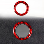 Adesivo decorativo in fibra di carbonio per la cornice del pulsante del bagagliaio della Tesla Model 3 2023., Car Trunk Button Frame