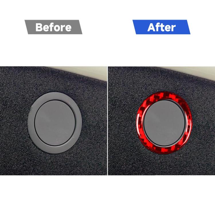 Adesivo decorativo in fibra di carbonio per la cornice del pulsante del bagagliaio della Tesla Model 3 2023., Car Trunk Button Frame