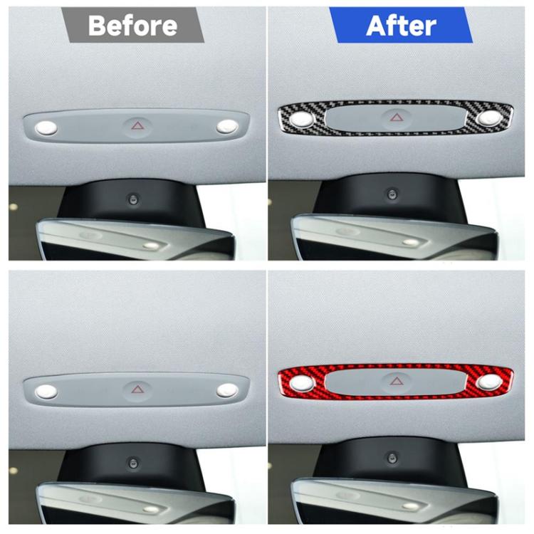 Adesivo decorativo in fibra di carbonio per pannello luci di lettura anteriori dell'auto, per Tesla Model 3 2023., For Tesla Model 3 2023- Car Front Reading Light Panel