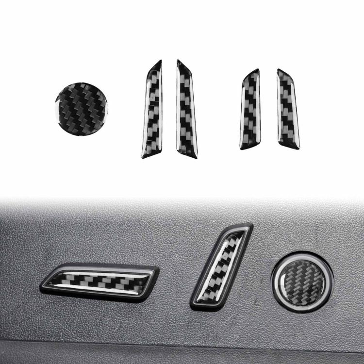 Per Tesla Model 3 2023 - Set di 5 adesivi decorativi in fibra di carbonio per pulsanti di regolazione del sedile auto., Car Seat Adjustment Button