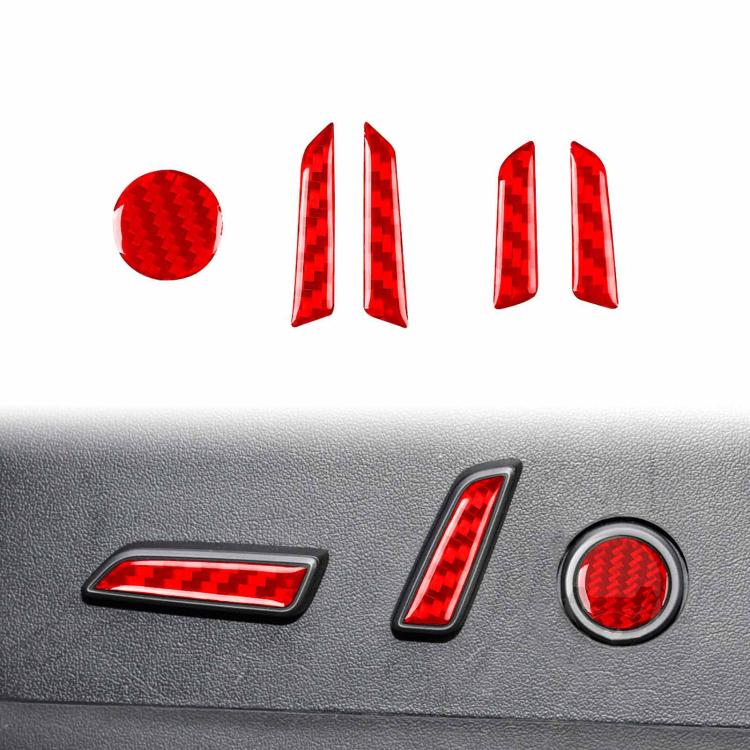 Per Tesla Model 3 2023 - Set di 5 adesivi decorativi in fibra di carbonio per pulsanti di regolazione del sedile auto., Car Seat Adjustment Button