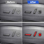 Per Tesla Model 3 2023 - Set di 5 adesivi decorativi in fibra di carbonio per pulsanti di regolazione del sedile auto., Car Seat Adjustment Button