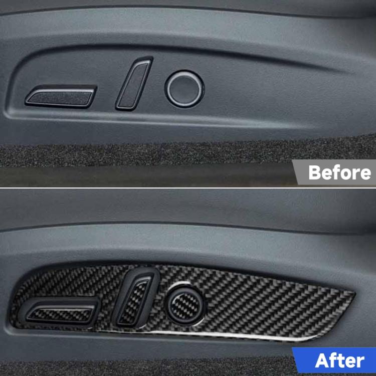 Per Tesla Model 3 2023 - Set di 7 adesivi decorativi in fibra di carbonio per il pannello di regolazione del sedile dell'auto., 7pcs/Set Car Seat Adjustment Panel, Left Drive, 7pcs/Set Car Seat Adjustment Panel, Right Drive