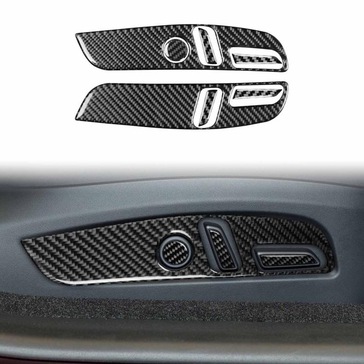 Per Tesla Model 3 2023 - Set di 7 adesivi decorativi in fibra di carbonio per il pannello di regolazione del sedile dell'auto., 7pcs/Set Car Seat Adjustment Panel, Left Drive, 7pcs/Set Car Seat Adjustment Panel, Right Drive