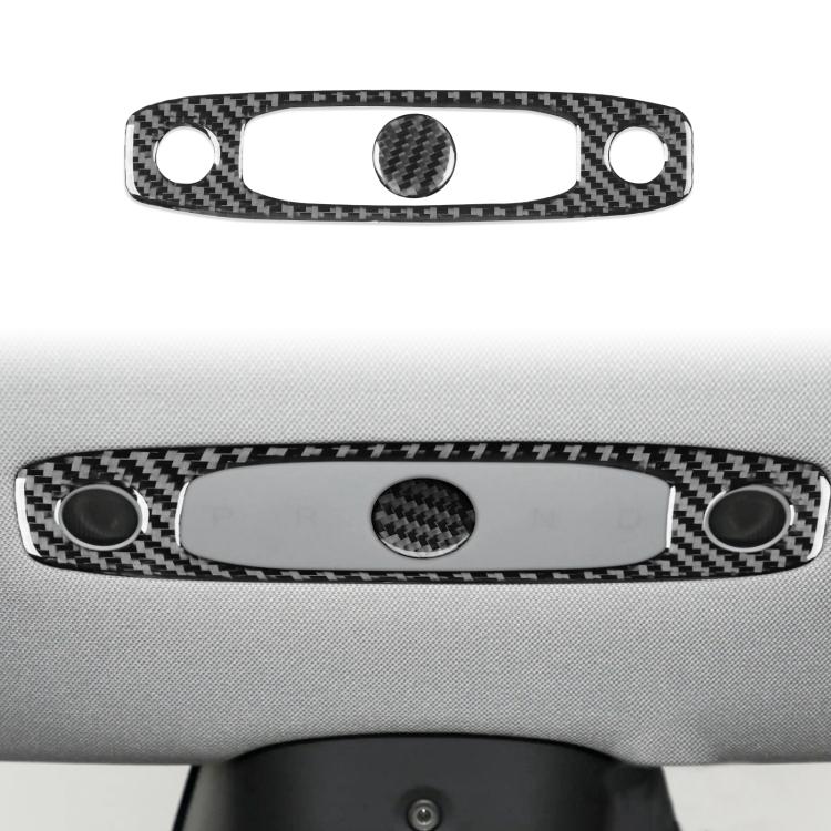 Per Tesla Model 3 2023 - Set di 2 adesivi decorativi in fibra di carbonio per pannello luci di lettura auto., For Tesla Model 3 2023- Car Reading Light Panel