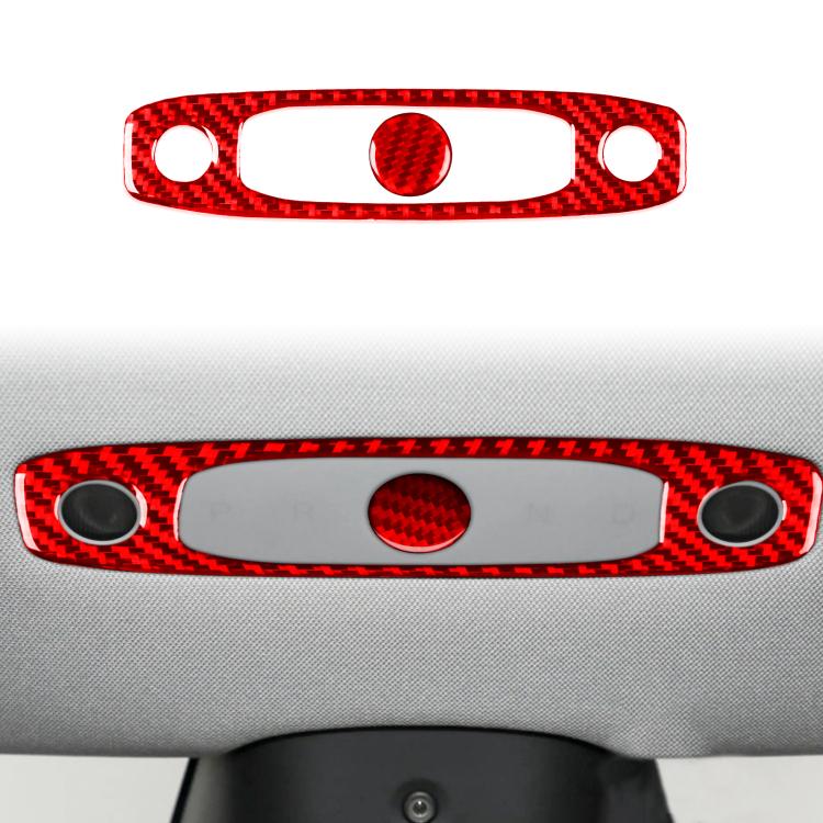 Per Tesla Model 3 2023 - Set di 2 adesivi decorativi in fibra di carbonio per pannello luci di lettura auto., For Tesla Model 3 2023- Car Reading Light Panel