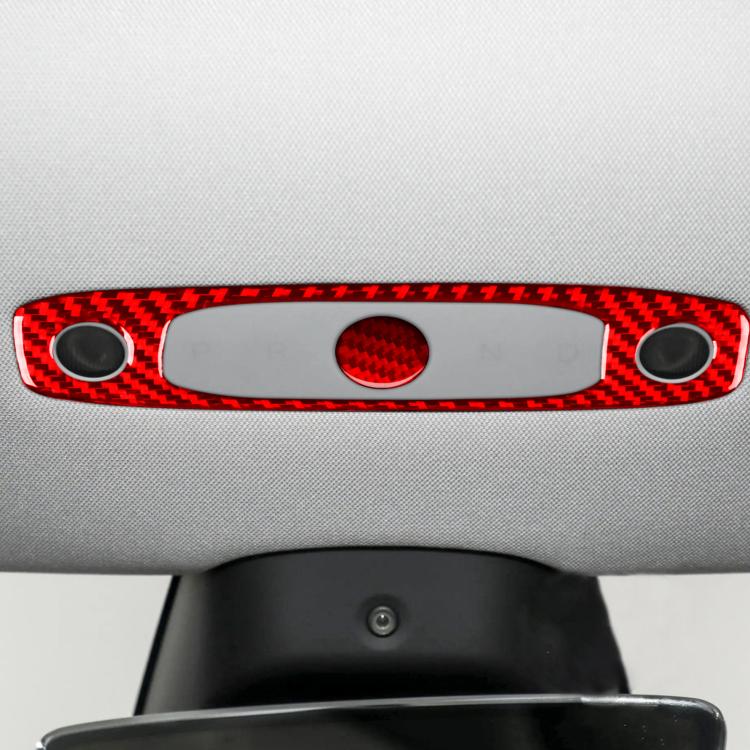 Per Tesla Model 3 2023 - Set di 2 adesivi decorativi in fibra di carbonio per pannello luci di lettura auto., For Tesla Model 3 2023- Car Reading Light Panel