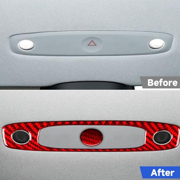 Per Tesla Model 3 2023 - Set di 2 adesivi decorativi in fibra di carbonio per pannello luci di lettura auto., For Tesla Model 3 2023- Car Reading Light Panel