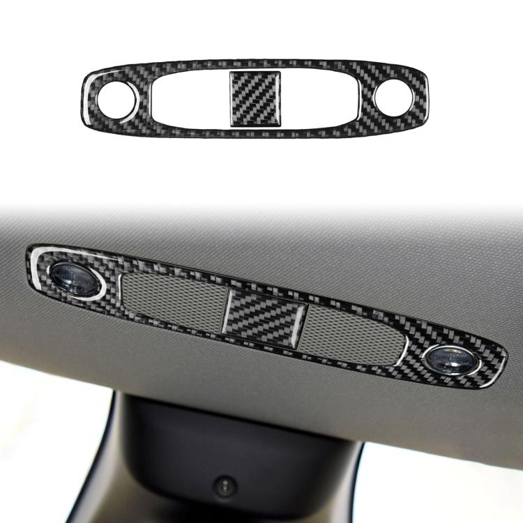 Per Tesla Model 3 2019-2022 / Y 2019-2024, set da 2 pezzi di adesivi decorativi in fibra di carbonio per pannello luci di lettura auto., For Tesla Model 3 2019-2022 / Y 2019-2024 Car Reading Light Panel