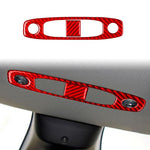 Per Tesla Model 3 2019-2022 / Y 2019-2024, set da 2 pezzi di adesivi decorativi in fibra di carbonio per pannello luci di lettura auto., For Tesla Model 3 2019-2022 / Y 2019-2024 Car Reading Light Panel