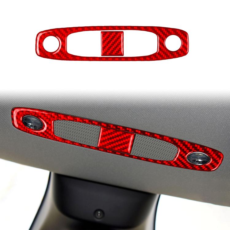 Per Tesla Model 3 2019-2022 / Y 2019-2024, set da 2 pezzi di adesivi decorativi in fibra di carbonio per pannello luci di lettura auto., For Tesla Model 3 2019-2022 / Y 2019-2024 Car Reading Light Panel