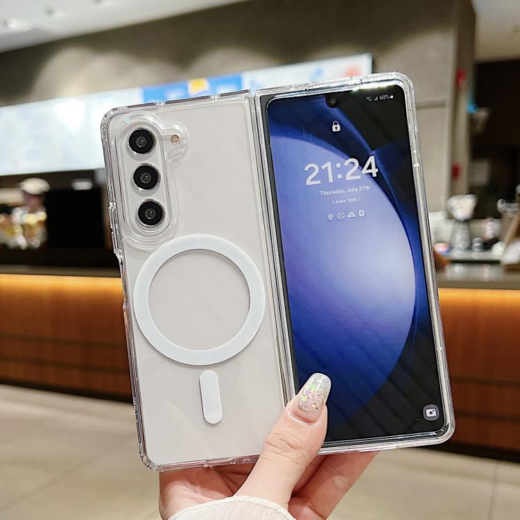 Custodia magnetica MagSafe in acrilico trasparente con foro grande per fotocamera, For Galaxy Z Fold8 Ultra 5G, For Galaxy Z Flip8 5G, For Samsung Galaxy Z Flip7 FE / Flip6, For Samsung Galaxy Z Fold7 5G, For Samsung Galaxy Z Flip7 5G                  ...