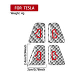 Set di 4 adesivi decorativi in fibra di carbonio per interruttori delle portiere auto per Tesla Model 3 2019-2023 / Y 2019-2024., For Tesla Model 3 2019-2023 / Y 2019-2024 Car Door Switch