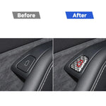 Set di 4 adesivi decorativi in fibra di carbonio per interruttori delle portiere auto per Tesla Model 3 2019-2023 / Y 2019-2024., For Tesla Model 3 2019-2023 / Y 2019-2024 Car Door Switch