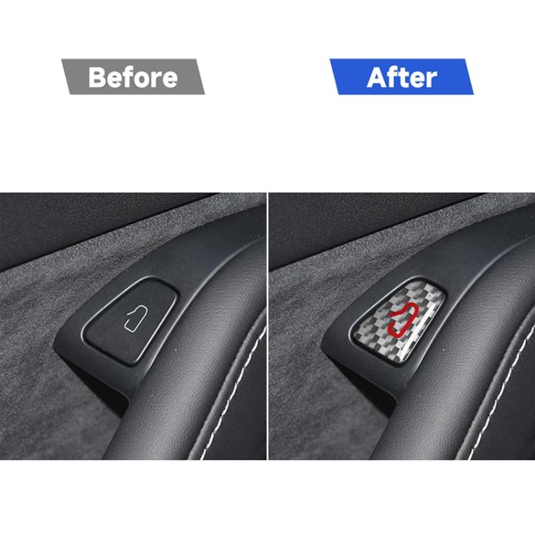 Set di 4 adesivi decorativi in fibra di carbonio per interruttori delle portiere auto per Tesla Model 3 2019-2023 / Y 2019-2024., For Tesla Model 3 2019-2023 / Y 2019-2024 Car Door Switch