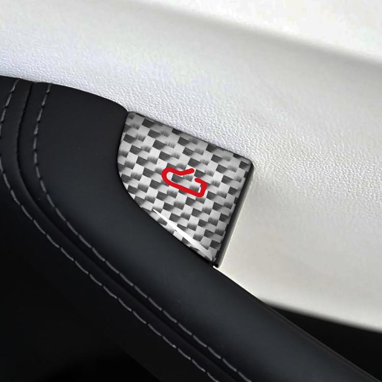 Set di 4 adesivi decorativi in fibra di carbonio per interruttori delle portiere auto per Tesla Model 3 New Edition 2023+ con etichetta., For Tesla Model 3 New Edition 2023+ Car Door Switch