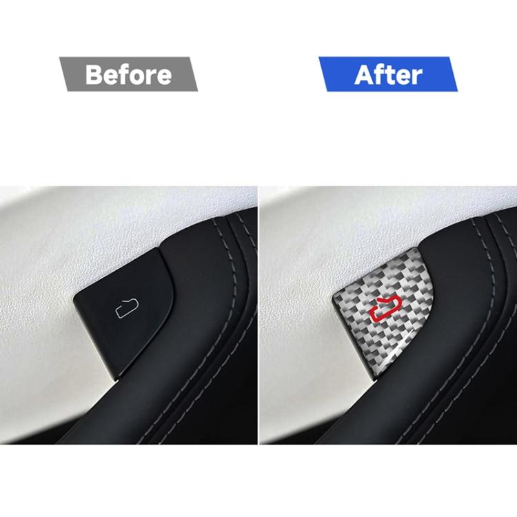 Set di 4 adesivi decorativi in fibra di carbonio per interruttori delle portiere auto per Tesla Model 3 New Edition 2023+ con etichetta., For Tesla Model 3 New Edition 2023+ Car Door Switch