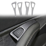 Per Tesla Model 3 2017-2022 / Y 2020-2024 Set di 4 adesivi decorativi in fibra di carbonio per pannello interruttori portiera auto., Car Door Switch Panel