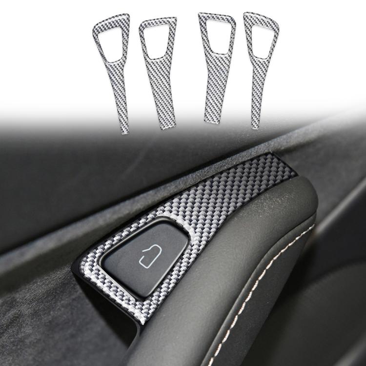 Per Tesla Model 3 2017-2022 / Y 2020-2024 Set di 4 adesivi decorativi in fibra di carbonio per pannello interruttori portiera auto., Car Door Switch Panel