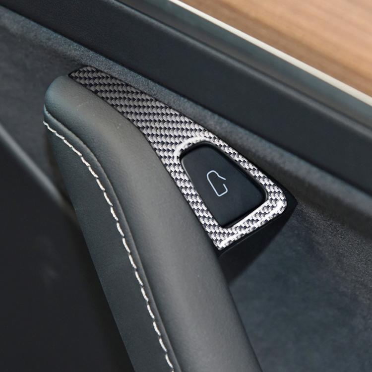 Per Tesla Model 3 2017-2022 / Y 2020-2024 Set di 4 adesivi decorativi in fibra di carbonio per pannello interruttori portiera auto., Car Door Switch Panel