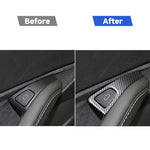Per Tesla Model 3 2017-2022 / Y 2020-2024 Set di 4 adesivi decorativi in fibra di carbonio per pannello interruttori portiera auto., Car Door Switch Panel