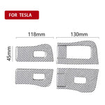 Set di 6 adesivi decorativi in fibra di carbonio per pannelli alzacristalli auto per Tesla Model 3 2017-2022 / Y 2020-2024, Car Window Lift Panel, Left Drive, Car Window Lift Panel, Right Drive
