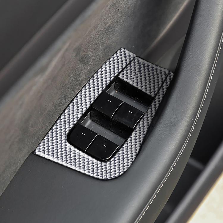 Set di 6 adesivi decorativi in fibra di carbonio per pannelli alzacristalli auto per Tesla Model 3 2017-2022 / Y 2020-2024, Car Window Lift Panel, Left Drive, Car Window Lift Panel, Right Drive