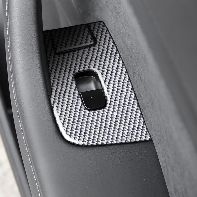 Set di 6 adesivi decorativi in fibra di carbonio per pannelli alzacristalli auto per Tesla Model 3 2017-2022 / Y 2020-2024, Car Window Lift Panel, Left Drive, Car Window Lift Panel, Right Drive