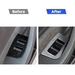 Set di 6 adesivi decorativi in fibra di carbonio per pannelli alzacristalli auto per Tesla Model 3 2017-2022 / Y 2020-2024, Car Window Lift Panel, Left Drive, Car Window Lift Panel, Right Drive