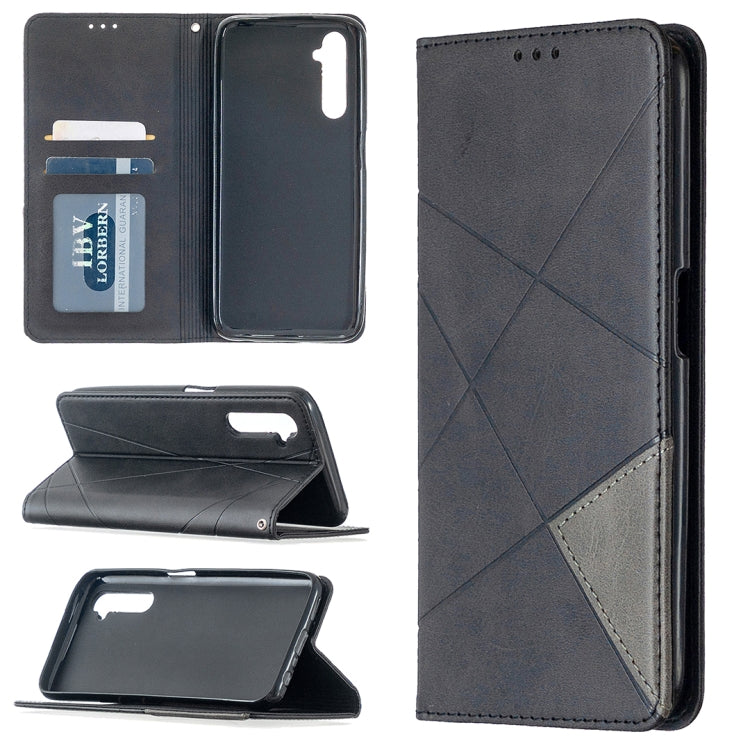 Custodia in pelle magnetica a rotazione orizzontale con struttura a rombo con supporto e slot per schede, For OPPO Realme C11, For OPPO Realme 6, For OPPO Realme 6 Pro, For OPPO Reno3 Pro