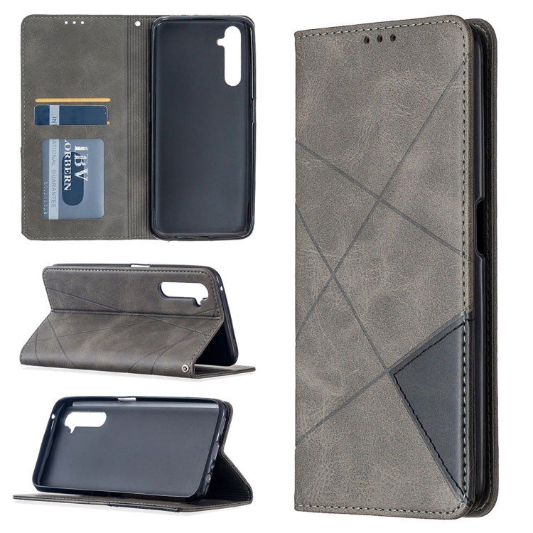 Custodia in pelle magnetica a rotazione orizzontale con struttura a rombo con supporto e slot per schede, For OPPO Realme C11, For OPPO Realme 6, For OPPO Realme 6 Pro, For OPPO Reno3 Pro