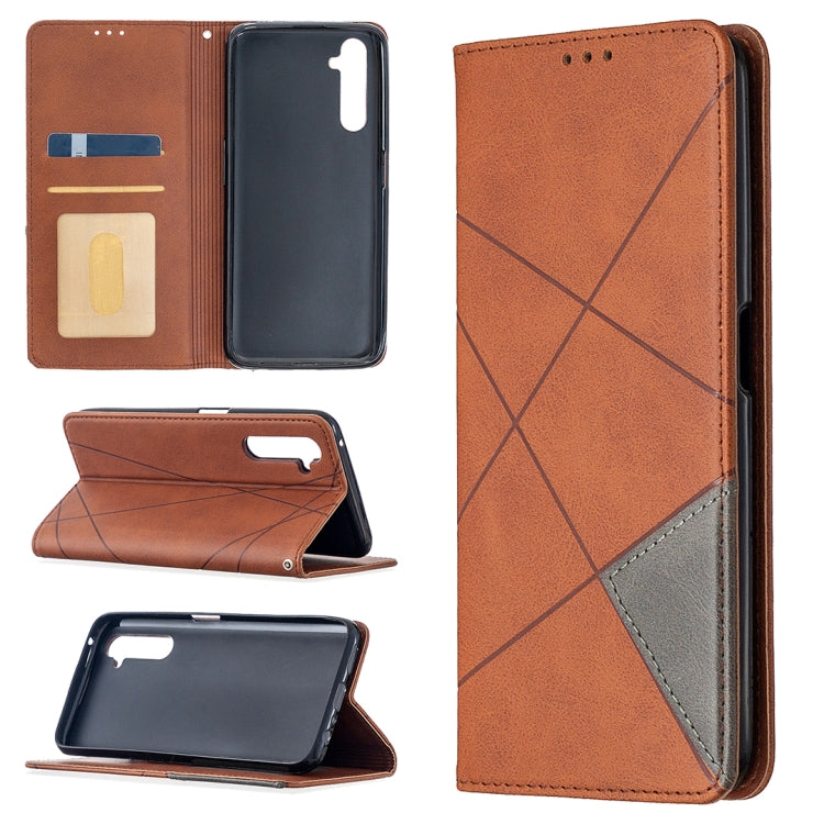 Custodia in pelle magnetica a rotazione orizzontale con struttura a rombo con supporto e slot per schede, For OPPO Realme C11, For OPPO Realme 6, For OPPO Realme 6 Pro, For OPPO Reno3 Pro