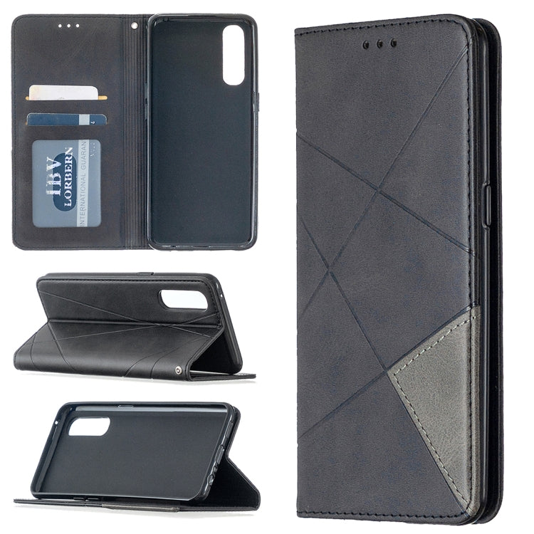 Custodia in pelle magnetica a rotazione orizzontale con struttura a rombo con supporto e slot per schede, For OPPO Realme C11, For OPPO Realme 6, For OPPO Realme 6 Pro, For OPPO Reno3 Pro
