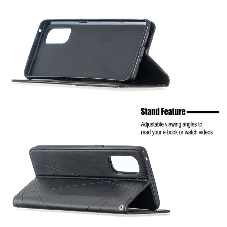 Custodia in pelle magnetica a rotazione orizzontale con struttura a rombo con supporto e slot per schede, For OPPO Reno4 Pro 5G