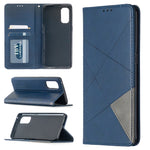 Custodia in pelle magnetica a rotazione orizzontale con struttura a rombo con supporto e slot per schede, For OPPO Reno4 Pro 5G