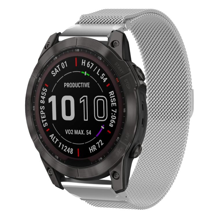 Cinturino per orologio xDfind Milanese Quick Fit in metallo, For Garmin Fenix 8/7X/6X/5X 26mm, For Garmin Fenix 8/7/6/5 22mm, For Garmin Fenix 8/7S/6S/5S 20mm