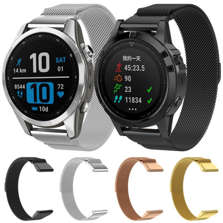 Cinturino per orologio xDfind Milanese Quick Fit in metallo, For Garmin Fenix 8/7X/6X/5X 26mm, For Garmin Fenix 8/7/6/5 22mm, For Garmin Fenix 8/7S/6S/5S 20mm