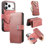 Custodia per telefono CaseNeo MagSafe RFID antifurto con cerniera e portafoglio in pelle stile retrò, For iPhone 17e / 16e, For iPhone 17 Pro Max, For iPhone 17 Pro, For iPhone 17