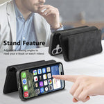 Custodia per telefono CaseNeo MagSafe RFID antifurto con cerniera e portafoglio in pelle stile retrò, For iPhone 17e / 16e, For iPhone 17 Pro Max, For iPhone 17 Pro, For iPhone 17