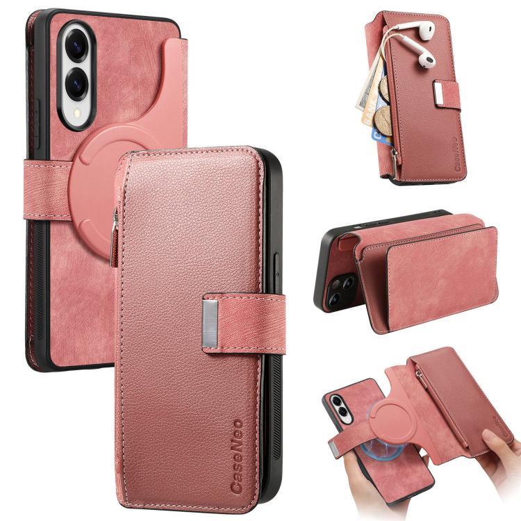 Custodia per telefono CaseNeo MagSafe RFID antifurto con cerniera e portafoglio in pelle stile retrò, For Galaxy S25 FE 5G, For Galaxy S25 Edge 5G, For Galaxy S25 5G, For Galaxy S25+ 5G