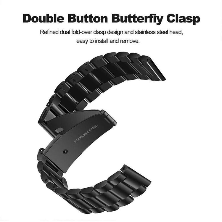 Cinturino per orologio xDfind Three Beads in acciaio inossidabile, 22mm