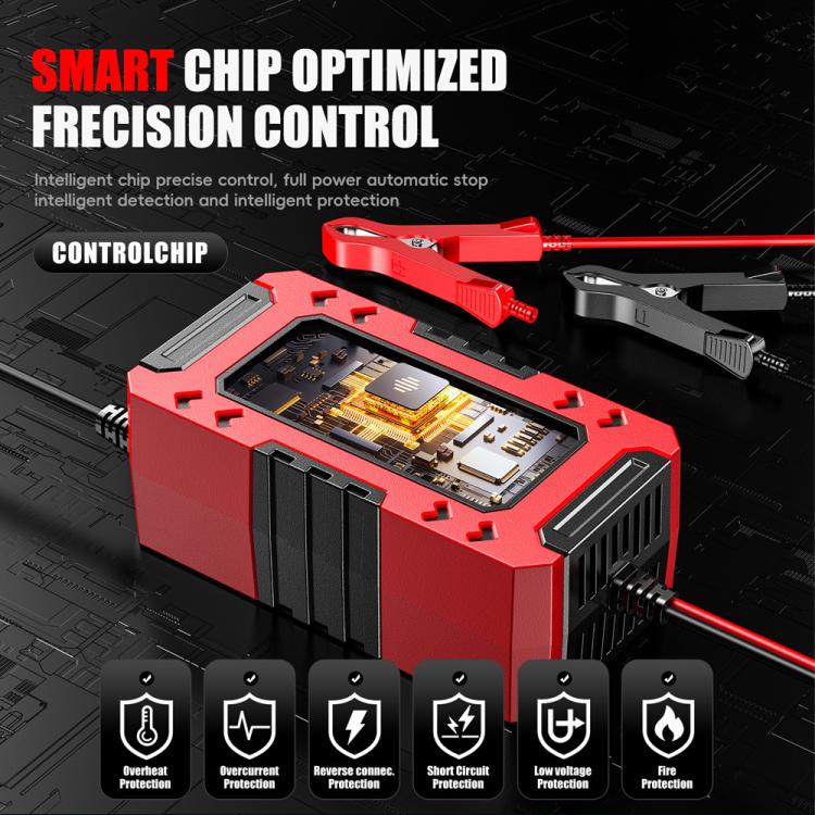Caricabatterie multifunzione intelligente per auto e moto FOXSUR FBC1206F 12V 6A, EU Plug, US Plug, UK Plug, AU Plug