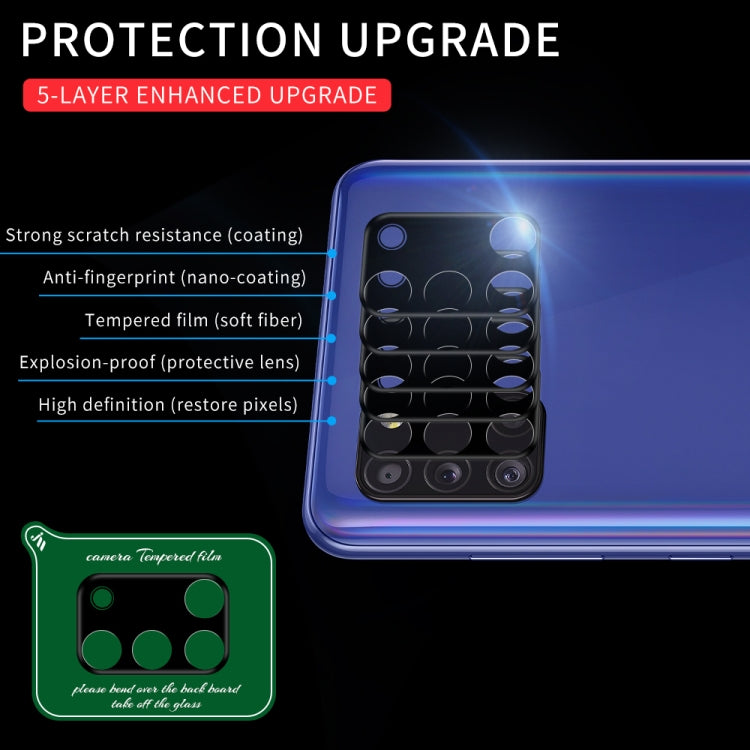 Pellicola per obiettivo della fotocamera posteriore con anello luminoso per serigrafia, For Samsung Galaxy A51, For Samsung Galaxy A31, For Samsung Galaxy A41, For Samsung Galaxy Note 10 Lite, For Samsung Galaxy Note 20 Ultra, For Samsung Galaxy Note 2...