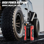 FOXSUR Avviatore di emergenza per auto, alimentatore multifunzione portatile, pompa d'aria per auto