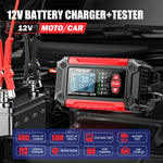 FOXSUR FTC-1206 Tester di carica 2 in 1 da 12 V integrato, strumento per testare caricabatterie per auto e moto, EU Plug, US Plug, UK Plug, AU Plug
