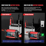 FOXSUR FTC-1206 Tester di carica 2 in 1 da 12 V integrato, strumento per testare caricabatterie per auto e moto, EU Plug, US Plug, UK Plug, AU Plug