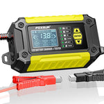 FOXSUR FTC-1206 Tester di carica 2 in 1 da 12 V integrato, strumento per testare caricabatterie per auto e moto, EU Plug, US Plug, UK Plug, AU Plug