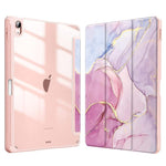 Custodia in pelle con motivo marmorizzato in acrilico cristallino per tablet, con scomparto per penna., For iPad Air 13 2026 / 2025 / 2024, For iPad Air 11 2026 / 2025 / 2024, For iPad Pro 13 2025 / 2024, For iPad Pro 11 2025 / 2024